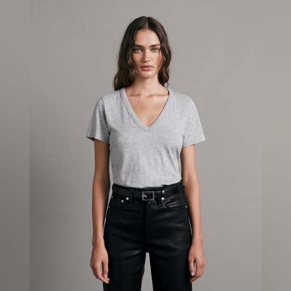 rag & bone Tops - ❌SOLD❌90 Rag & Bone Women's Gray The Vee Tee Short-Sleeve V-Neck Top Size M